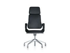Sedia ufficio operativa ergonomica in pelle con poggiatesta&nbsp;SILVER - ADDO FURNITURE