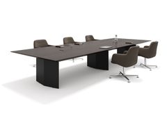 Tavolo da riunione rettangolare in legno con sistema passacavi&nbsp;SLIM - ADDO FURNITURE