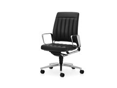 Sedia ufficio operativa in pelle a 5 razze con ruote&nbsp;VINTAGE - ADDO FURNITURE