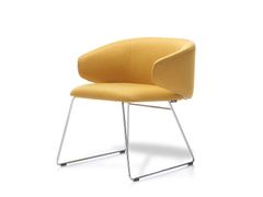Sedia imbottita a slitta in pelle&nbsp;WING LOW - ADDO FURNITURE