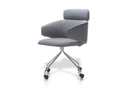 Sedia imbottita in tessuto con ruote&nbsp;WING HIGH - ADDO FURNITURE