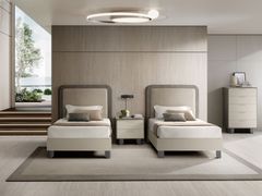 Letto singolo con testiera imbottita&nbsp;PERLA - ADORA