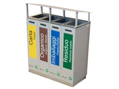 Portarifiuti con coperchio per raccolta differenziata&nbsp;ECO 4.0 - A.U.ESSE