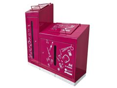 Portarifiuti in metallo per batterie scariche&nbsp;ECO STATION RAEE + PILE - A.U.ESSE