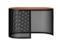 Tavolino ovale in acciaio e legno&nbsp;PAUSILLUS - GRAN LIVING