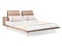 Letto matrimoniale in pelle con testiera imbottita&nbsp;CARLTON - VIP SALOTI