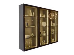 Vetrina in legno e vetro con illuminazione integrata&nbsp;LUXOR - VIP SALOTI