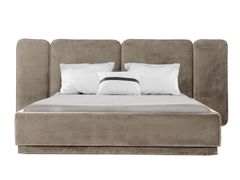 Letto imbottito matrimoniale in tessuto con testiera alta&nbsp;MONETTE - VIP SALOTI