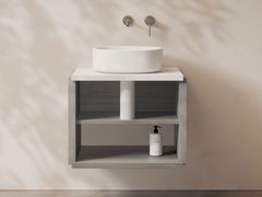 Mobile lavabo in marmo e legno con vano a giorno&nbsp;LARI - ALICE CERAMICA