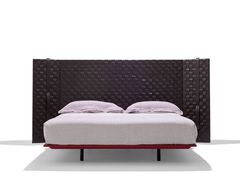 Letto matrimoniale in pelle con testiera alta&nbsp;ORTODOSSO - NOCTIS