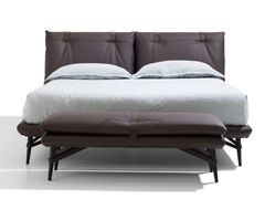 Letto matrimoniale imbottito in pelle&nbsp;OTTO - NOCTIS