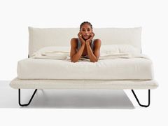 Letto matrimoniale in tessuto con testiera imbottita&nbsp;ZENIT - NOCTIS