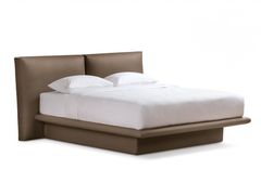 Letto contenitore imbottito in pelle sfoderabile con base fantasma&nbsp;LA MORRA - ABSOLUTELY ITALIAN GOODS