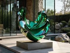 Scultura in acciaio&nbsp;EMERALD FLOW - ARIETE ART