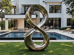 Scultura in acciaio inox&nbsp;FLOWING INFINITY - ARIETE ART