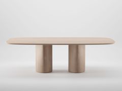 TAVOLO OVALE DA PRANZO IN LEGNO MASSELLO&nbsp;COLUMN - ARTISAN