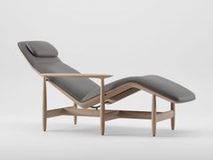 Chaise longue imbottita in pelle con bracciolo e poggiatesta&nbsp;NILA - ARTISAN