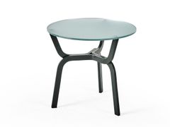 Tavolino rotondo basso in cristallo e alluminio&nbsp;ROOTS - BALERI ITALIA