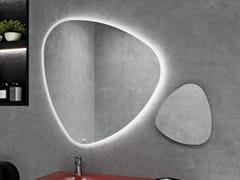 Specchio bagno da parete con illuminazione integrata e specchio d'ingrandimento&nbsp;CURVY - BISELARTE