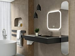 Specchio bagno doppio da parete con illuminazione integrata&nbsp;DUO - BISELARTE
