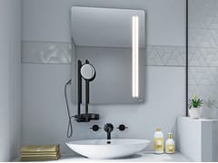 Specchio bagno da parete con illuminazione integrata e specchio d'ingrandimento&nbsp;LINK - BISELARTE