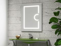 Specchio bagno da parete con illuminazione integrata e specchio d'ingrandimento&nbsp;NATURE - BISELARTE