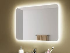 Specchio bagno da parete con illuminazione integrata&nbsp;ONIX ROUND EDGE - BISELARTE