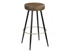 Sgabello da bar alto in cuoio con seduta imbottita&nbsp;LANDON - BISTROMANIA  SAS