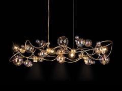 Lampada a sospensione fatta a mano in vetro&nbsp;BUBBLES FLOW HANGING LAMP LONG WITH DOWNLIGHTS - BRAND VAN EGMOND
