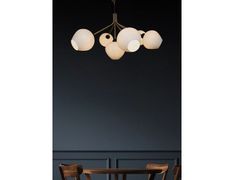 Lampada a sospensione in ottone satinato&nbsp;BARONESSA 5+1 - BRG ILLUMINAZIONE GUARNIERI LORENZO E LEONARDO