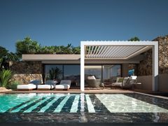 Pergola in alluminio a lamelle orientabili con illuminazione&nbsp;R640 PERGOSPACE - BRIANZATENDE