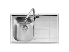 Lavello a una vasca da incasso in acciaio inox con gocciolatoio&nbsp;B_LEVEL 1LLV90/1D 1LLV90/1S - BARAZZA