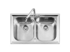 Lavello a 2 vasche da incasso in acciaio inox&nbsp;B_LEVEL 1LLV90/2 - BARAZZA