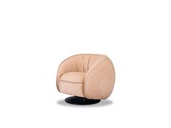 Poltrona girevole in pelle con braccioli&nbsp;LEON - BAXTER