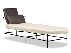 Lettino da giardino imbottito in acciaio inox con poggiatesta&nbsp;TIA - BAXTER