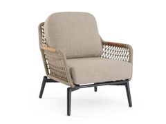 Poltrona da giardino in tessuto con braccioli e struttura in corda &nbsp;EULERO - ANDREA BIZZOTTO