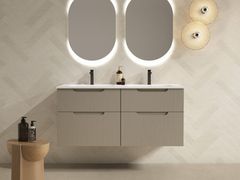 Mobile lavabo doppio sospeso in HDF con lavabo integrato&nbsp;DELEITE - DIBANNI DESIGN