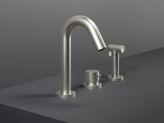 Rubinetto da cucina a 3 fori in acciaio inox con doccetta estraibile&nbsp;KITCHEN - MARIO BONGIO