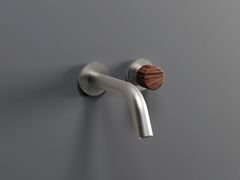 Miscelatore per lavabo a 2 fori in acciaio inox&nbsp;TIME2020 WOOD - MARIO BONGIO
