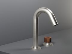 Miscelatore per lavabo a 2 fori da piano in acciaio inox&nbsp;TIME2020 WOOD - MARIO BONGIO