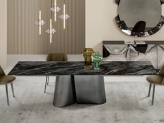 Tavolo allungabile rettangolare da pranzo in acciaio con piano in SuperMarmo&nbsp;KIMONO - B 4 LIVING