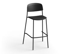 Sgabello in acciaio e legno con schienale&nbsp;NATE S - BRUNNER