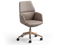 Sedia da conferenza girevole in pelle con ruote&nbsp;RAY EXECUTIVE - BRUNNER