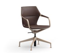 Sedia da conferenza girevole in pelle con braccioli&nbsp;RAY - BRUNNER