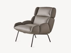 Poltrona in pelle senza braccioli&nbsp;TURTLE - BUSNELLI