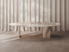 Tavolo ovale in gres porcellanato&nbsp;SIDE ELLIPSE - CERAMICA FONDOVALLE