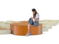 Panchina circolare in acciaio zincato senza schienale&nbsp;RECREA - CITYS�