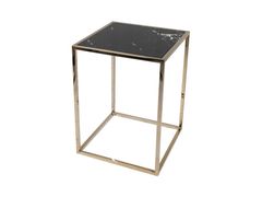 Tavolino quadrato con base in metallo e piano in marmo&nbsp;HYPERCUBE 39X39X52 - CUBE3