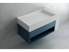 Lavabo singolo sospeso in Solid Surface con cassetti CUBIC XS - MOMA DESIGN BY ARCHIPLAST