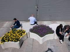 Panchina modulare in calcestruzzo con fioriera integrata&nbsp;GINKO - CALZOLARI